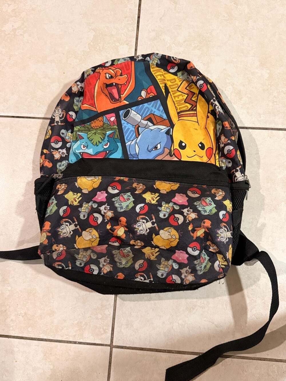 Nintendo Pokemon Kanto Starters 16-inch Backpack with Pikachu and Charizard